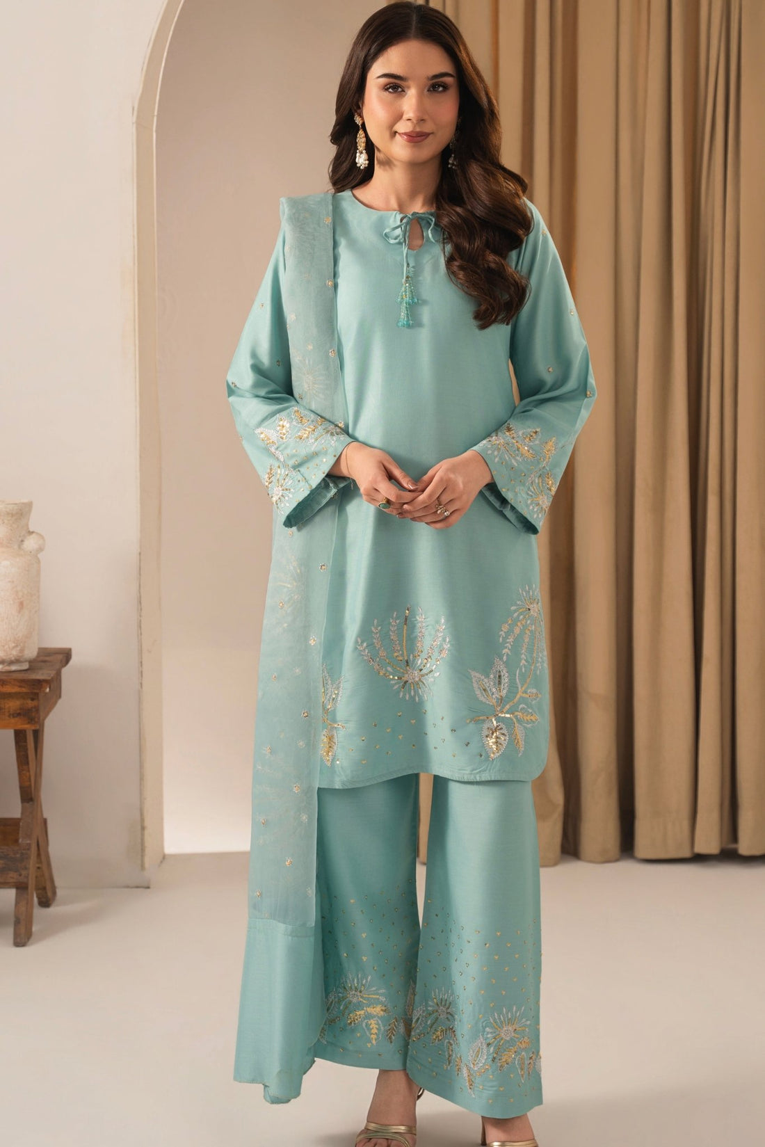 ASHNA EMBROIDED 3 PC - Noor - e - Ujala