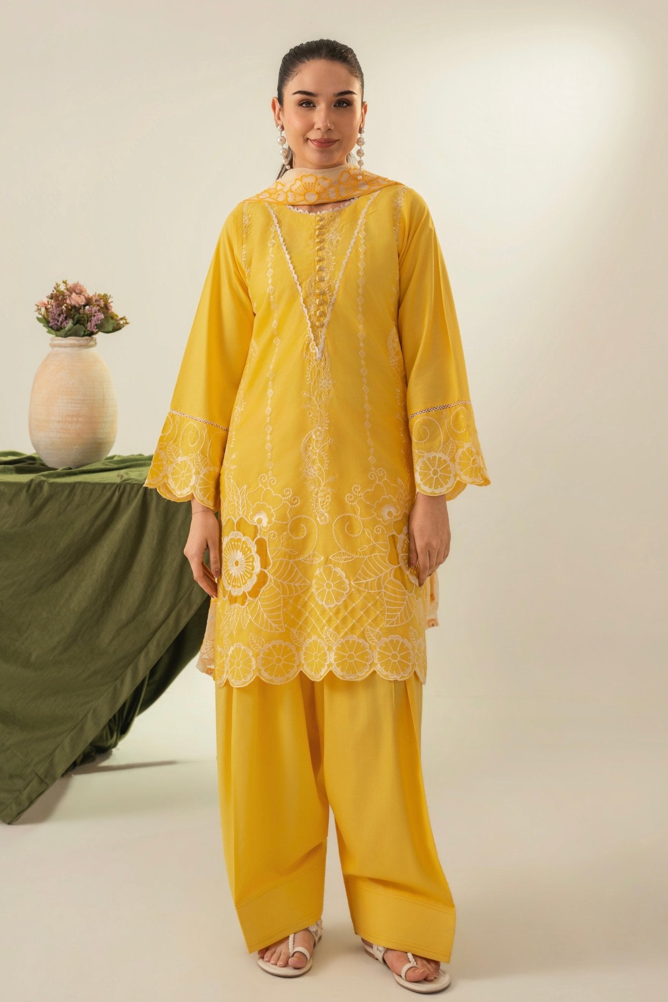 NURAY EMBROIDED 3 PC - Noor - e - Ujala