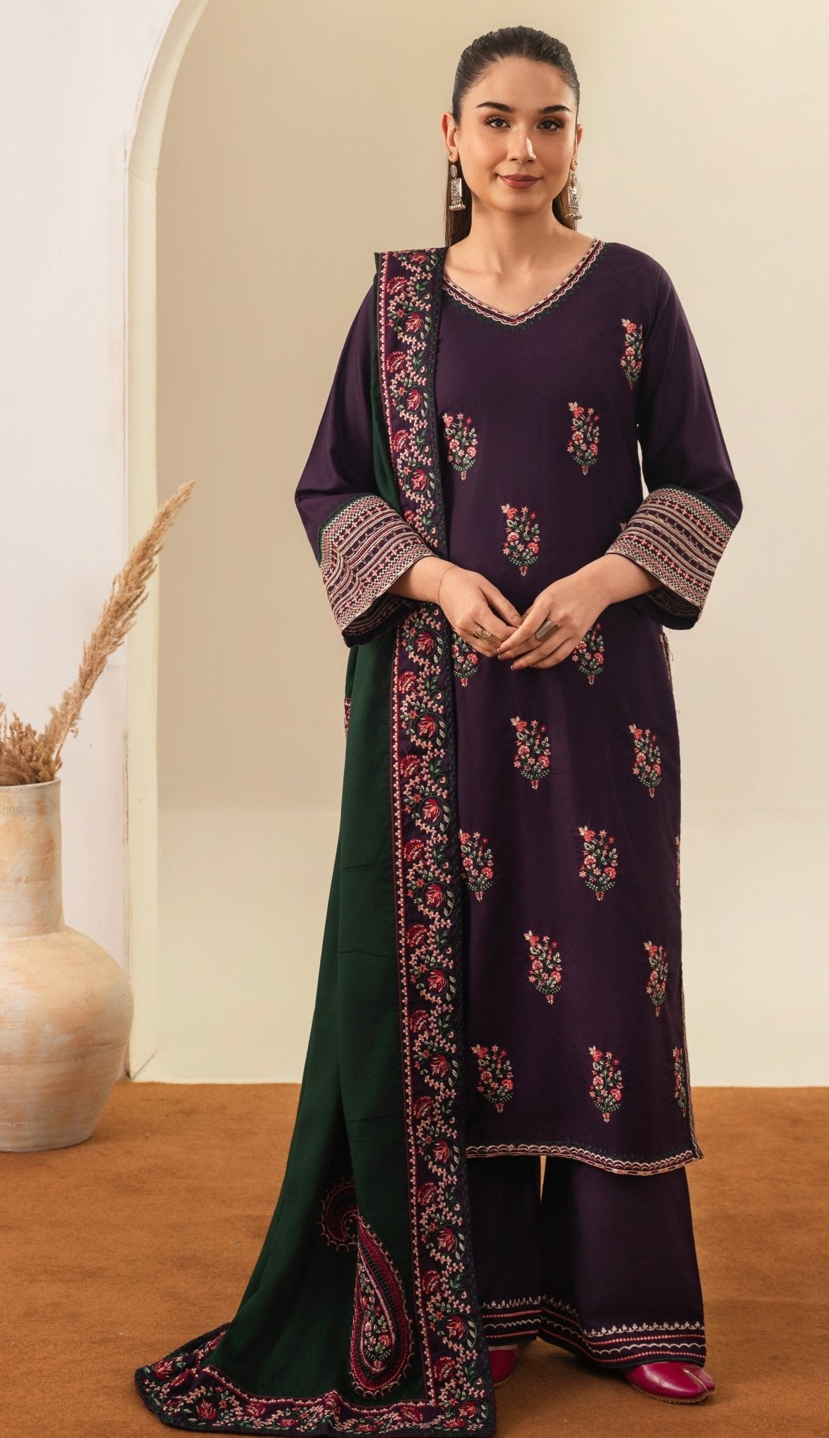 DILARA EMBROIDED 3 PC - Noor - e - Ujala