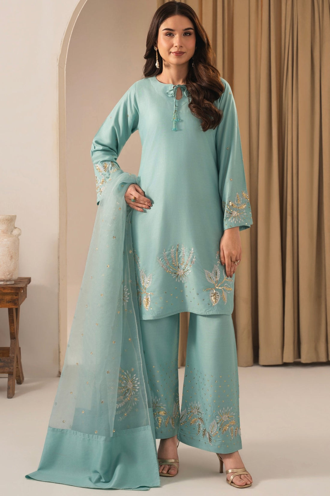 ASHNA EMBROIDED 3 PC - Noor - e - Ujala