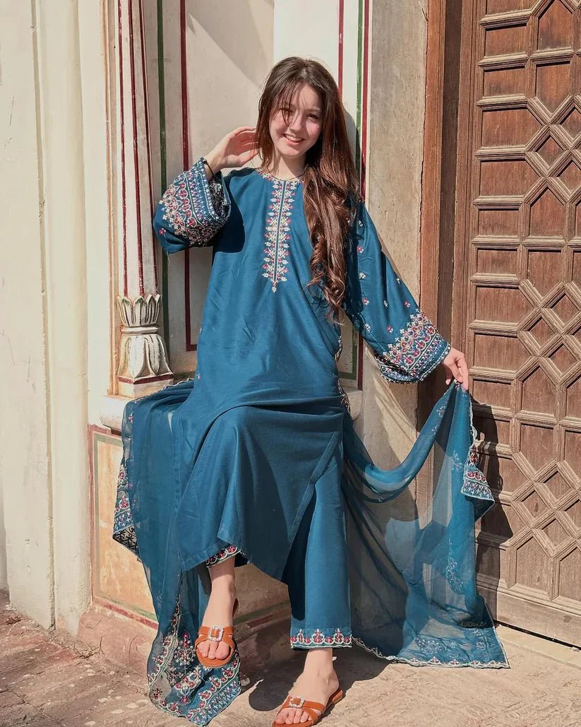 ZARA Embroidered 3pcs - Noor - e - Ujala
