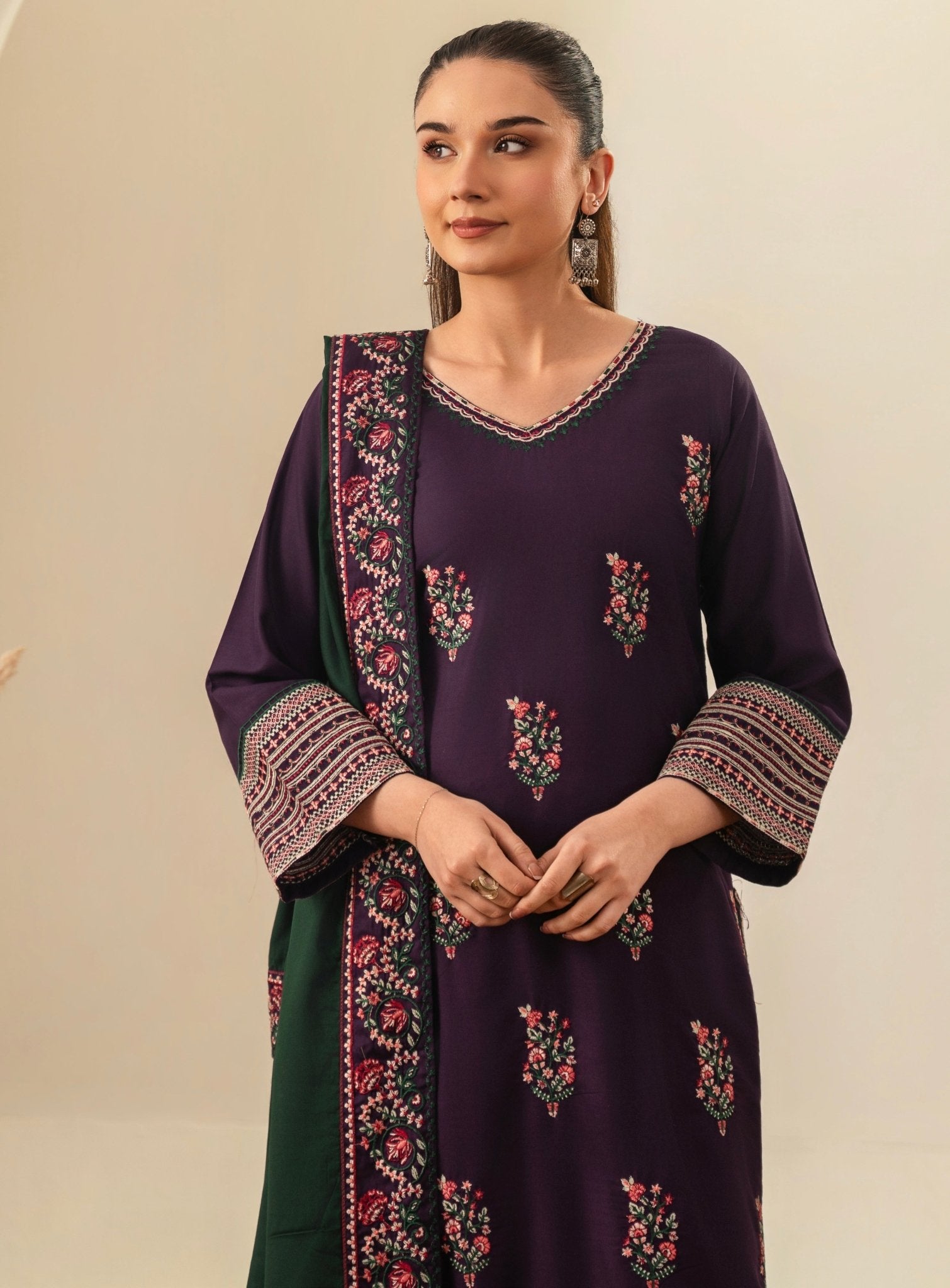 DILARA EMBROIDED 3 PC - Noor - e - Ujala