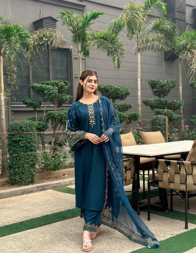ZARA Embroidered 3pcs - Noor - e - Ujala