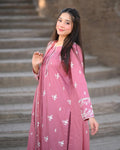 ROSE PINK EMBROIDED 3 PC - Noor - e - Ujala