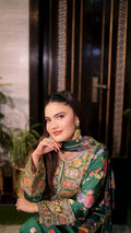 SAGE GREEN Embroided 3 pc - Noor - e - Ujala