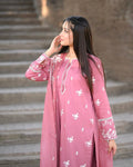 ROSE PINK EMBROIDED 3 PC - Noor - e - Ujala